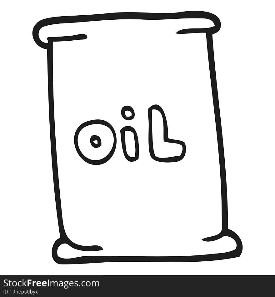 black and white cartoon oil drum