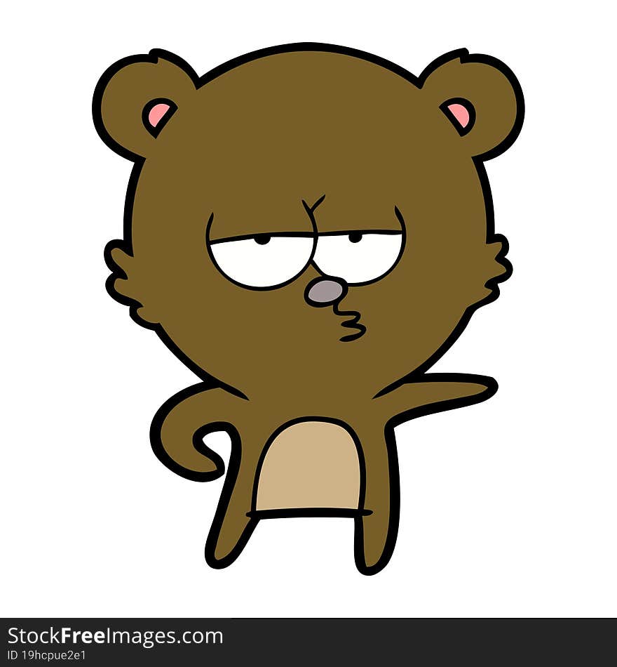 bored bear cartoon. bored bear cartoon