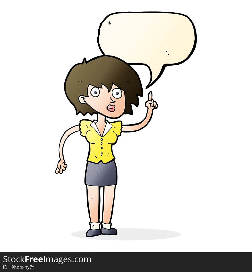 cartoon woman with question with speech bubble