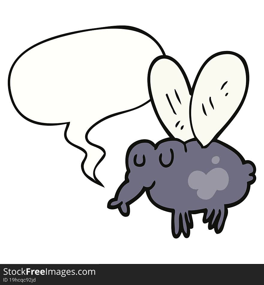 Cartoon Fly And Speech Bubble