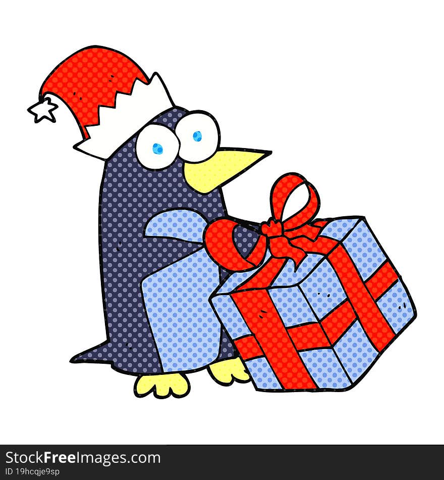 Cartoon Christmas Penguin