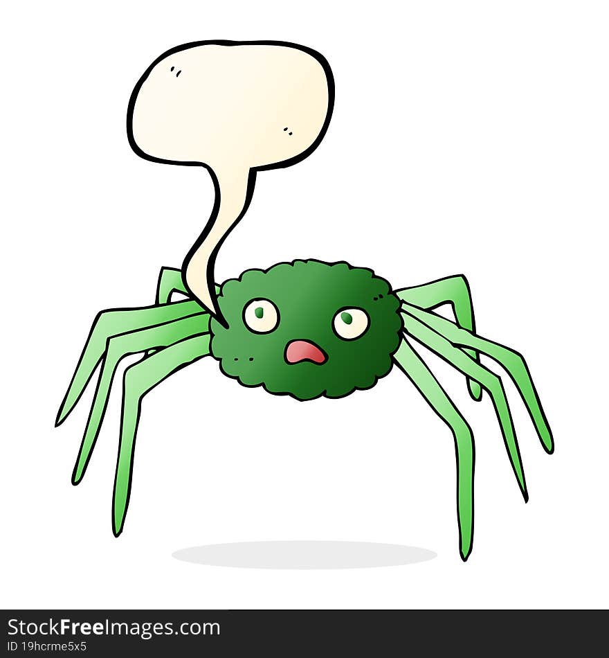 Cartoon Spider With Speech Bubble