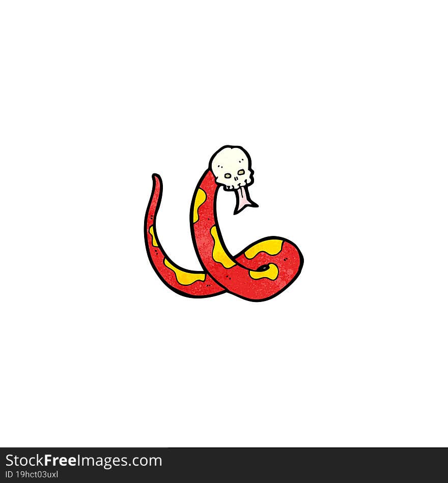 spooky snake and skull cartoon