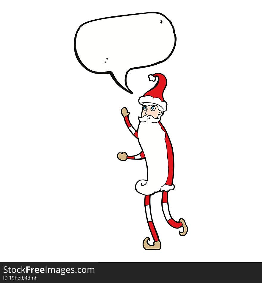 Cartoon Skinny Santa With Speech Bubble