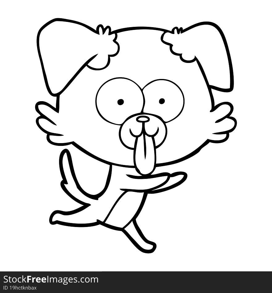 cartoon running dog with tongue sticking out. cartoon running dog with tongue sticking out