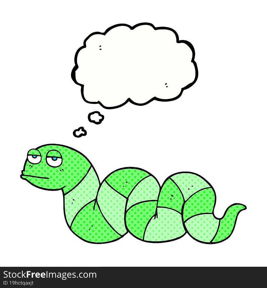 Thought Bubble Cartoon Bored Snake