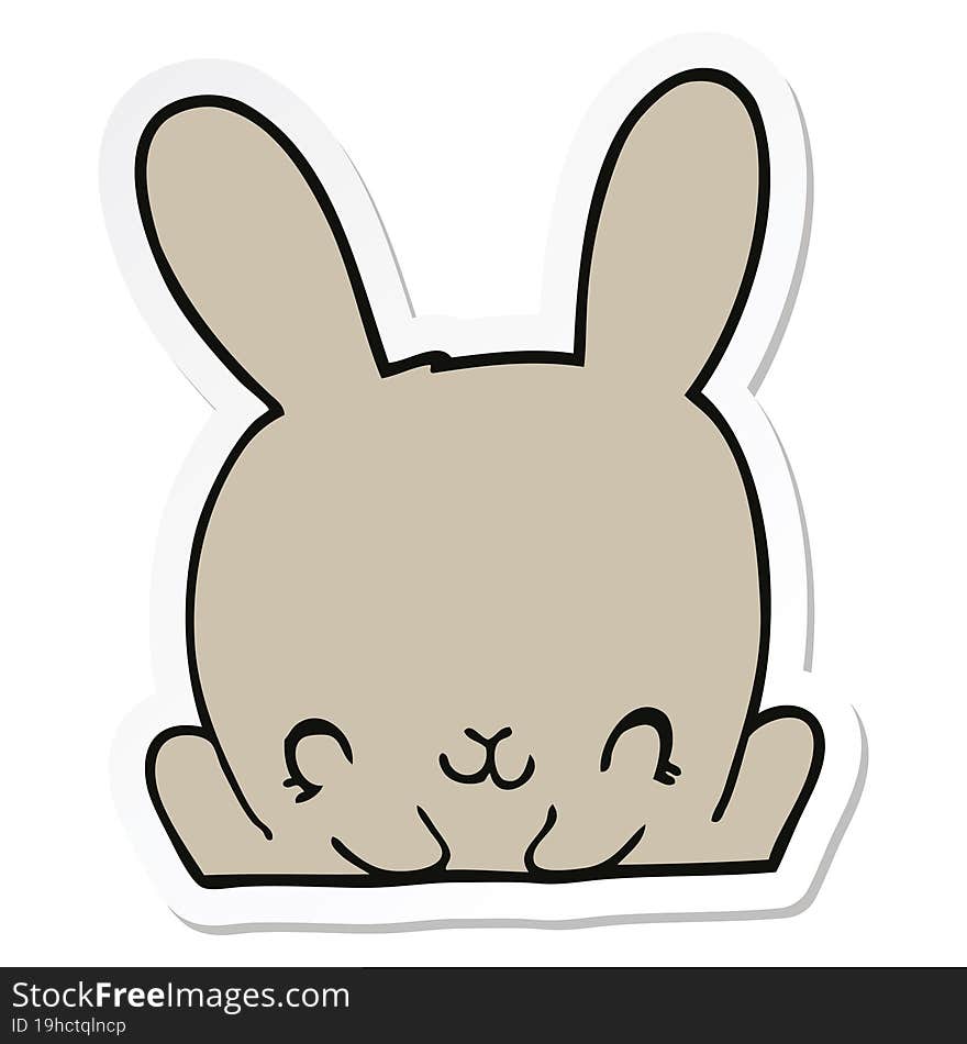 sticker of a cartoon rabbit