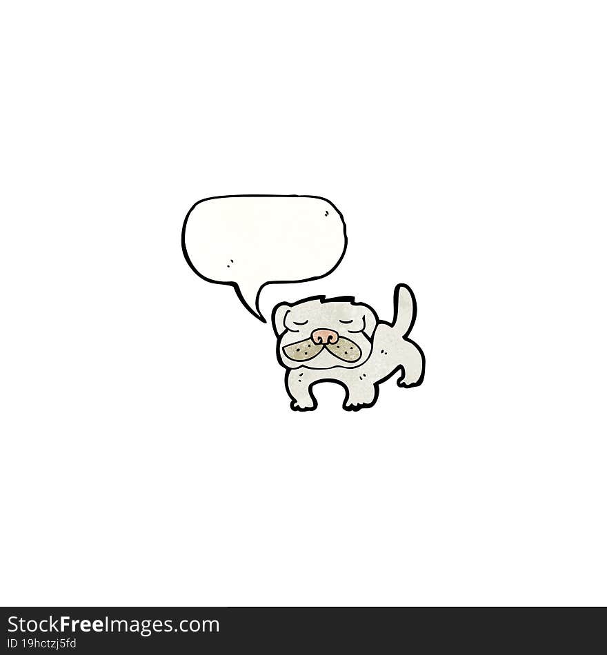 cartoon dog with speech bubble