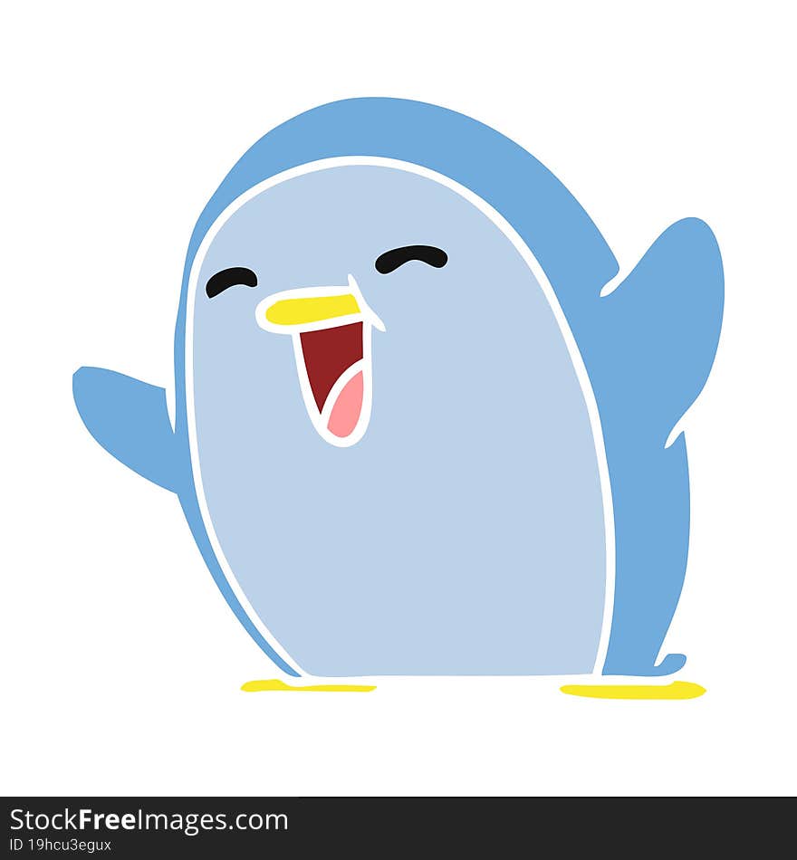 cartoon illustration kawaii of a cute penguin. cartoon illustration kawaii of a cute penguin