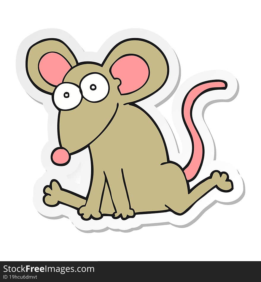 sticker of a cartoon mouse