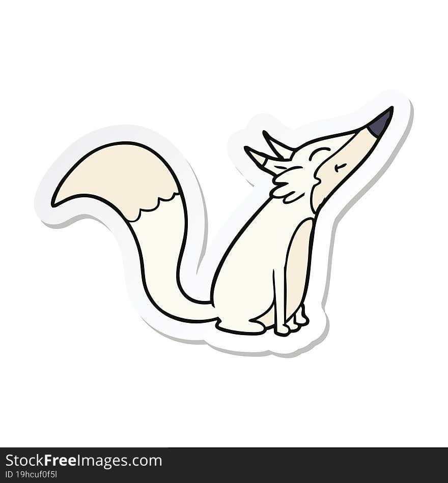 sticker of a cartoon arctic fox