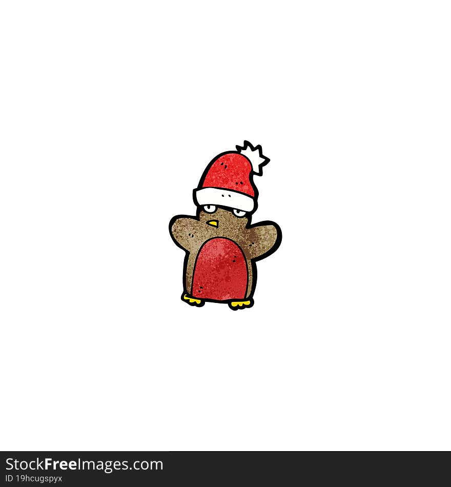 cartoon christmas robin