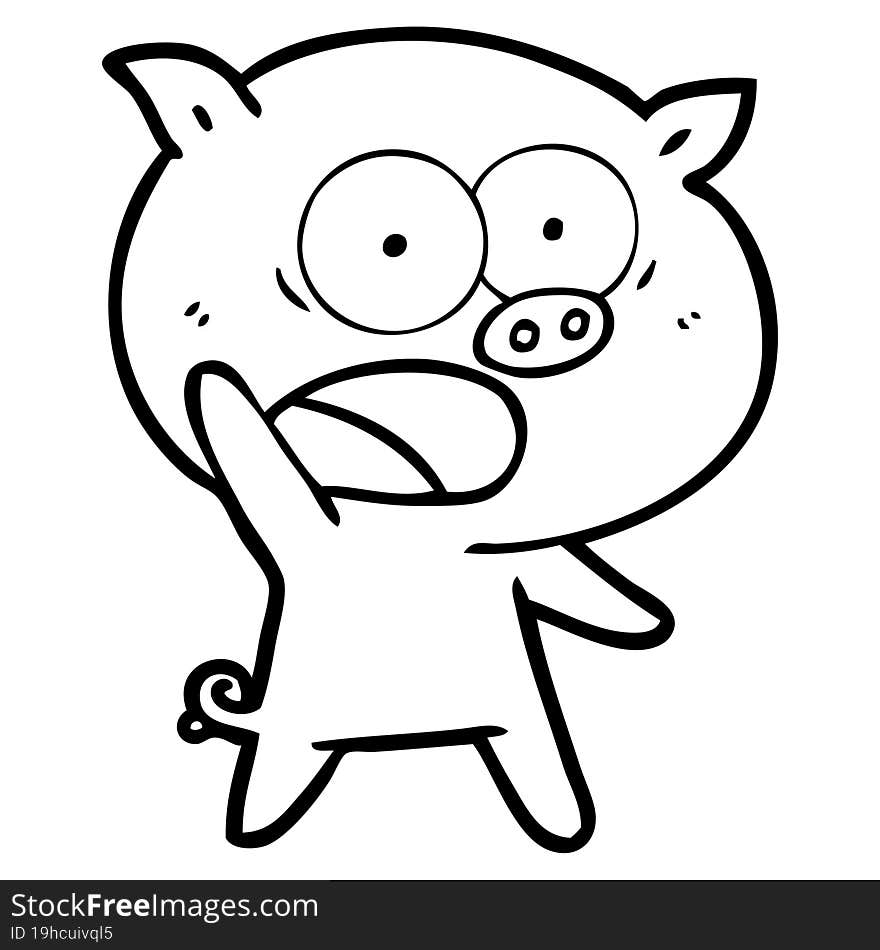 cartoon pig shouting. cartoon pig shouting