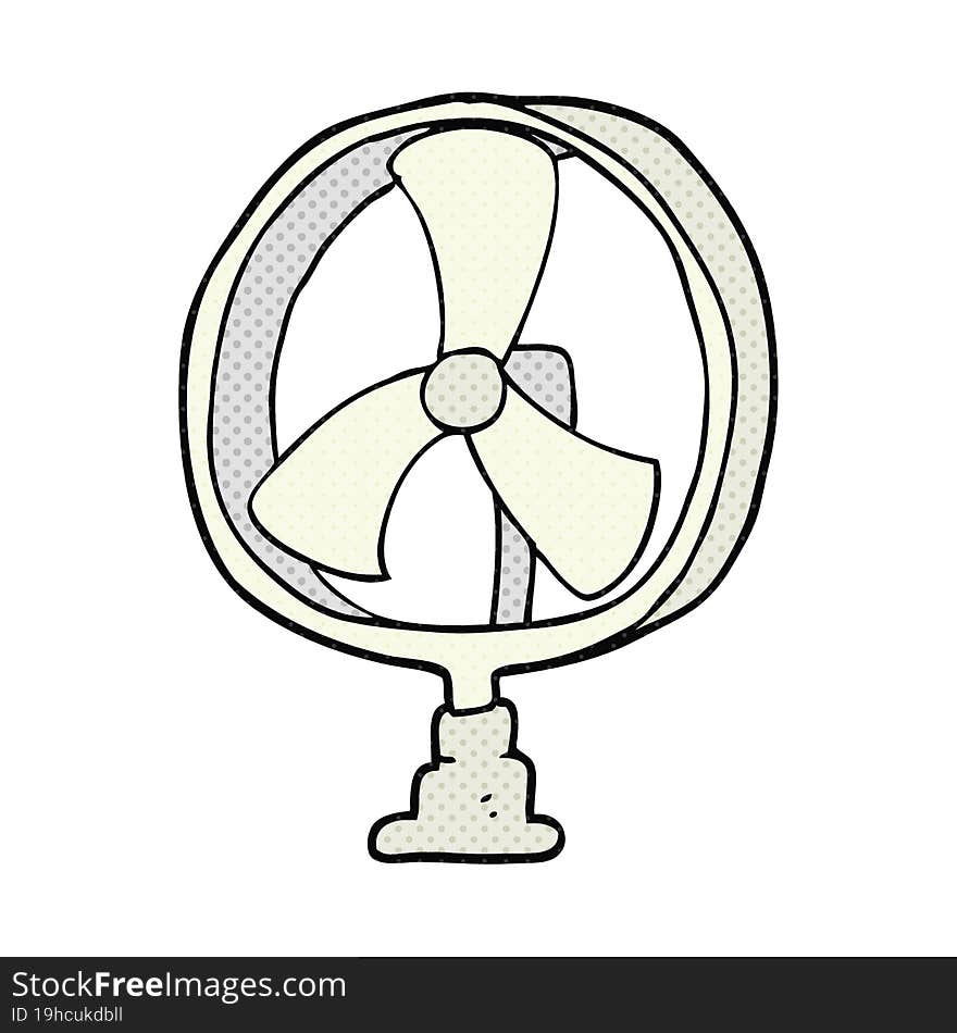 freehand drawn cartoon desk fan