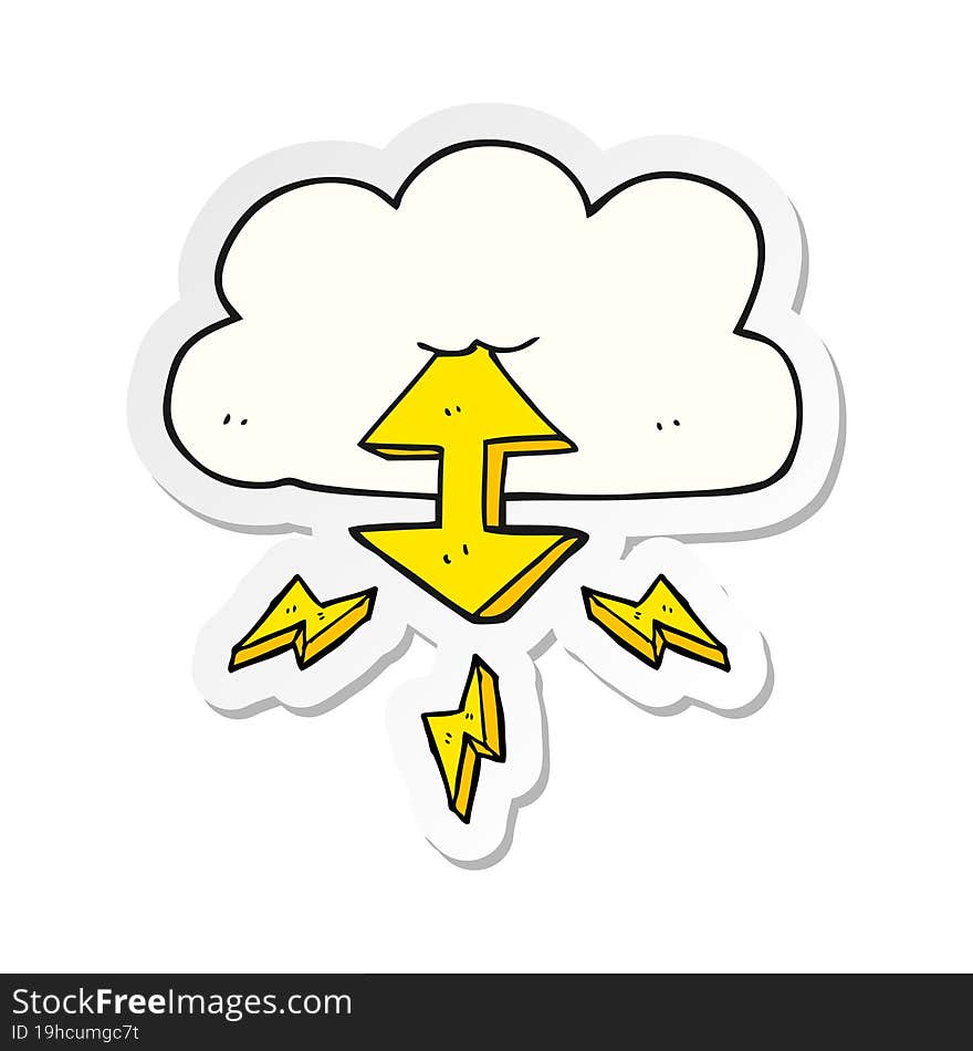 sticker of a cartoon digital cloud