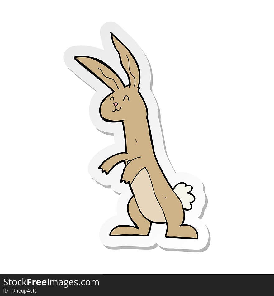 Sticker Of A Cartoon Rabbit