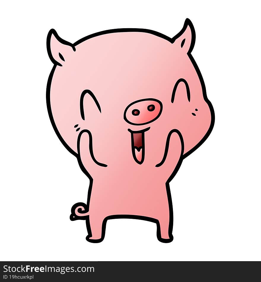 happy cartoon pig. happy cartoon pig