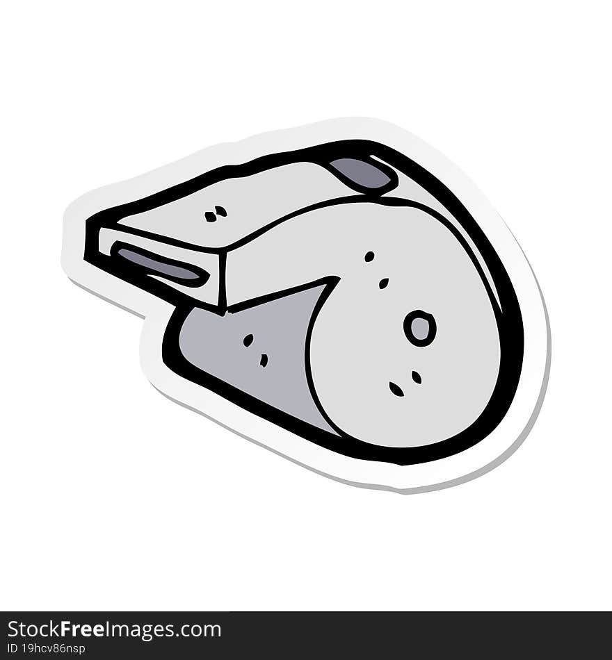 sticker of a cartoon whistle