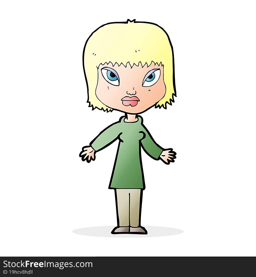 Cartoon Woman With Open Arms