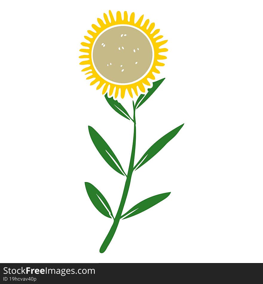 flat color style cartoon sunflower