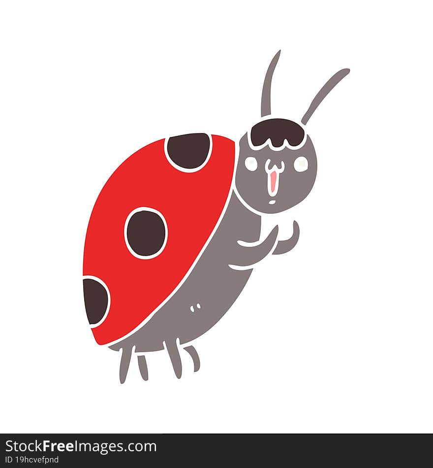 cute flat color style cartoon ladybug