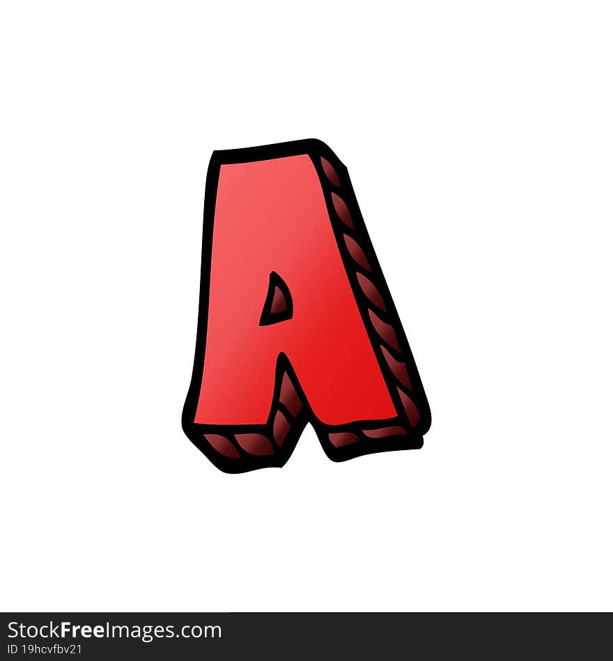 Cartoon Doodle Letter A