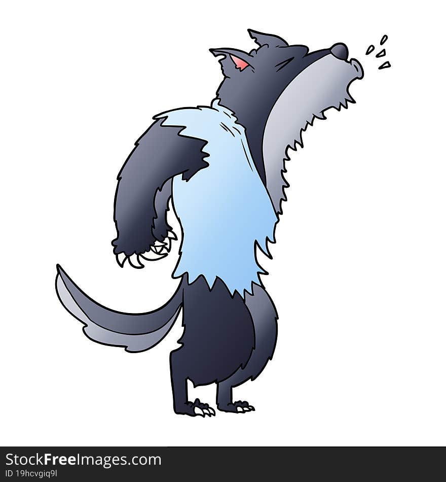 cartoon howling werewolf. cartoon howling werewolf