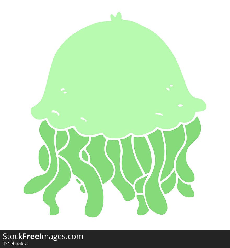 flat color style cartoon jellyfish