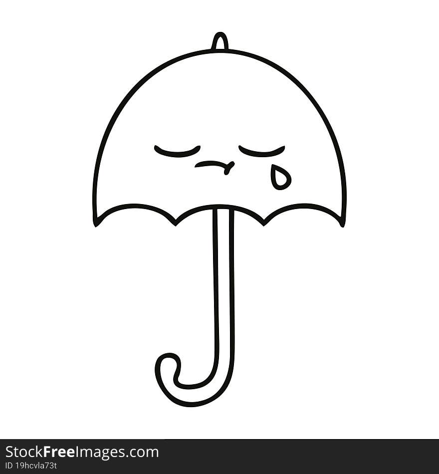 Line Drawing Cartoon Umbrella