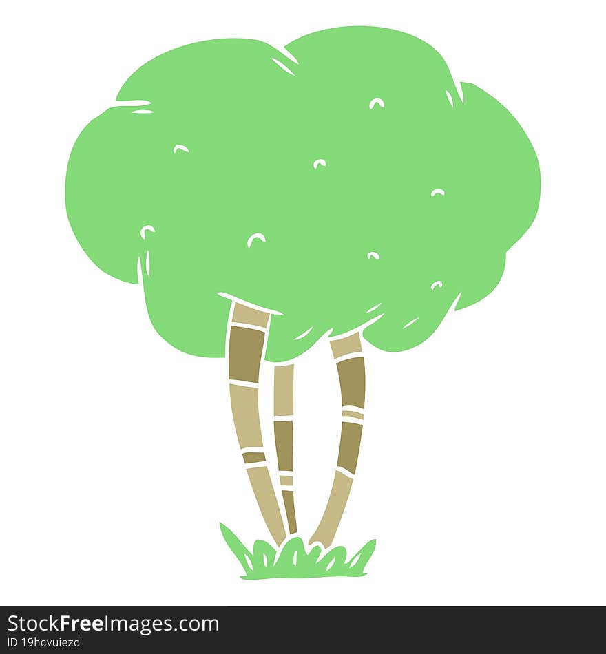 flat color style cartoon tree