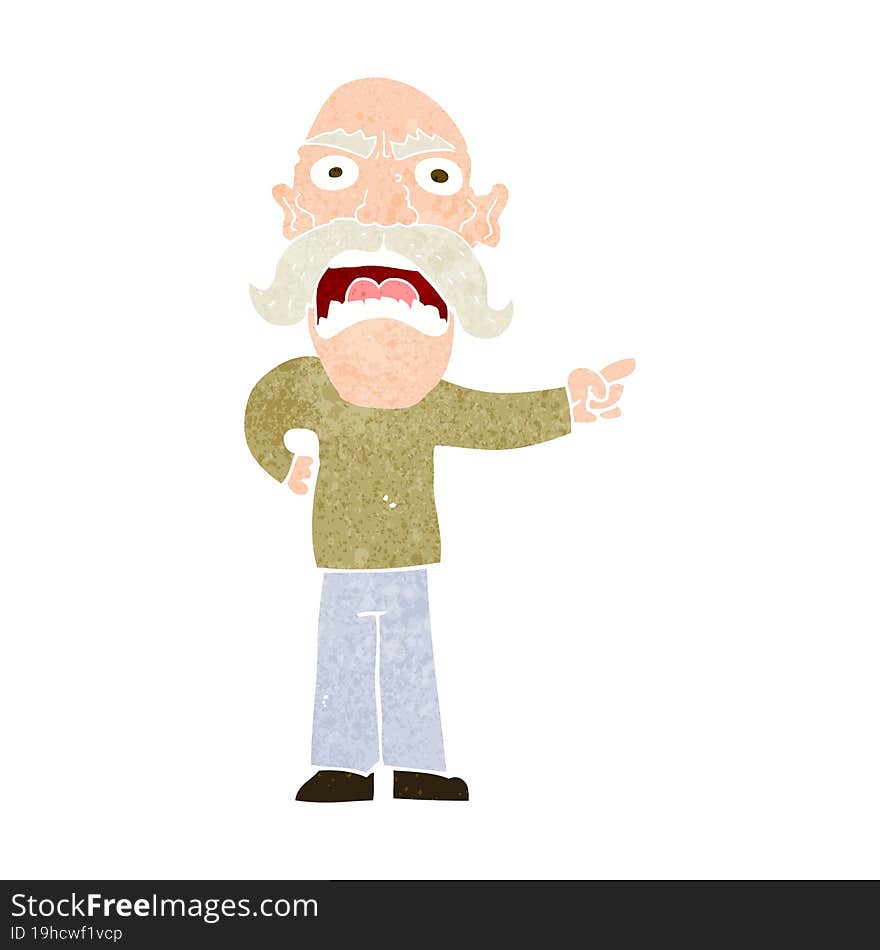 Cartoon Angry Old Man