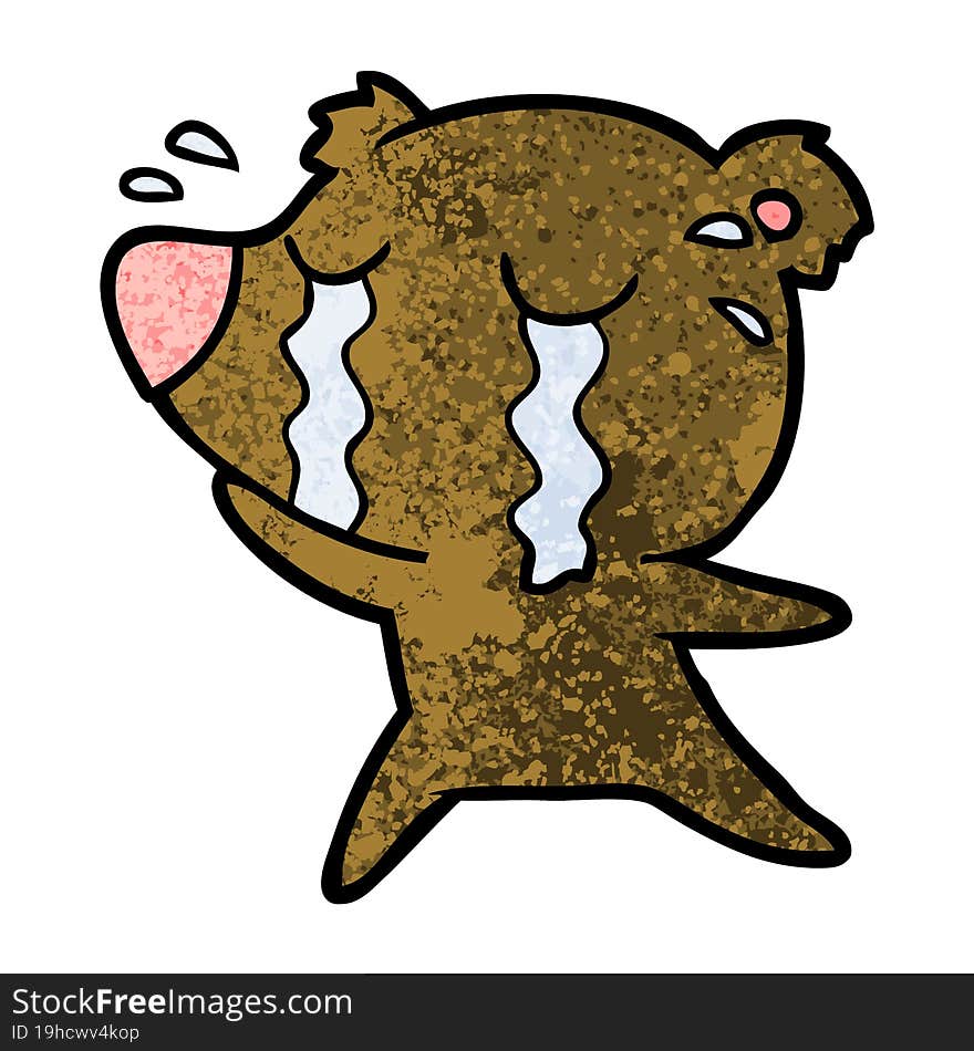 cartoon crying bear. cartoon crying bear