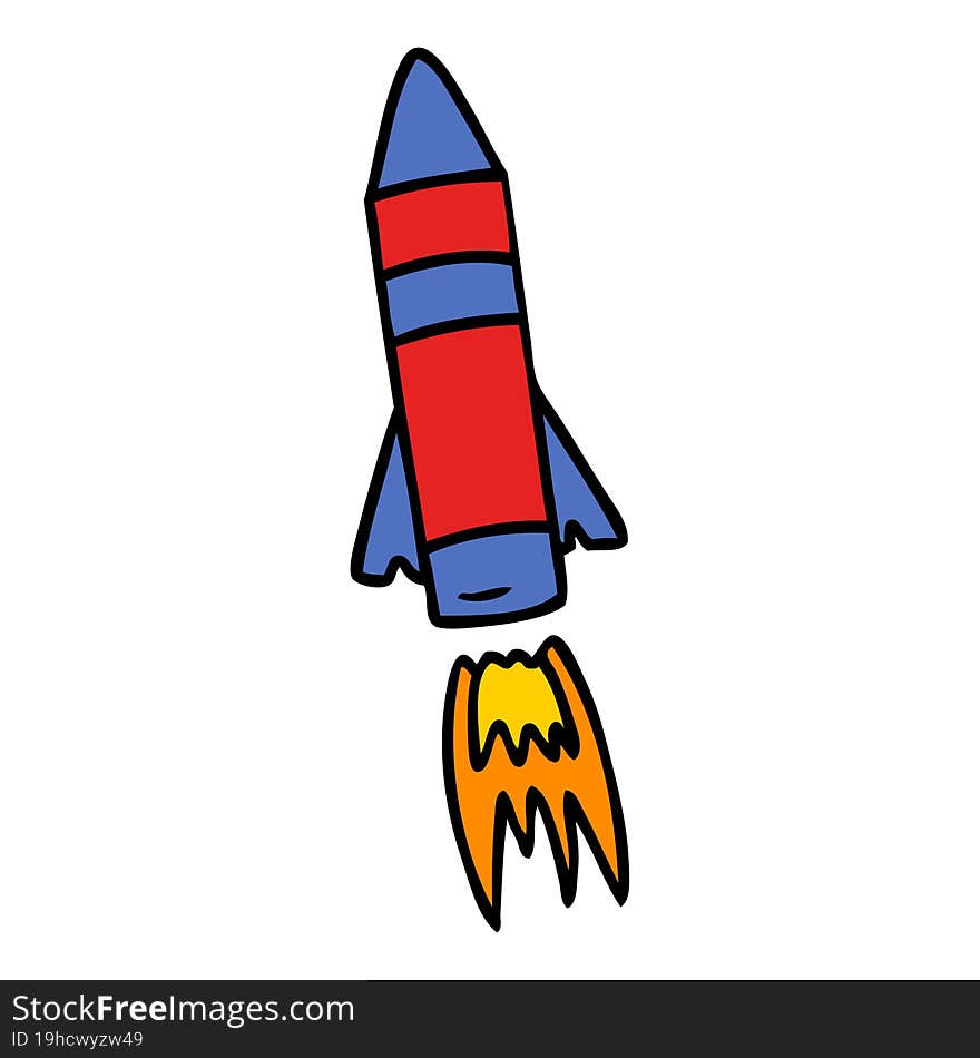 cartoon doodle of a space rocket