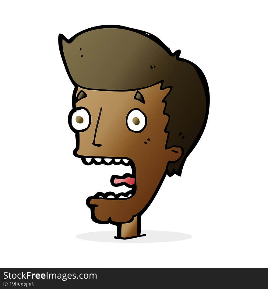 Cartoon Terrified Man