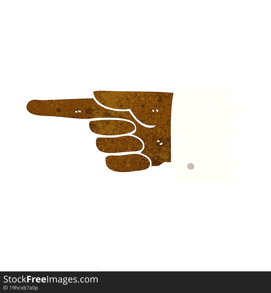 Cartoon Pointing  Hand Symbol