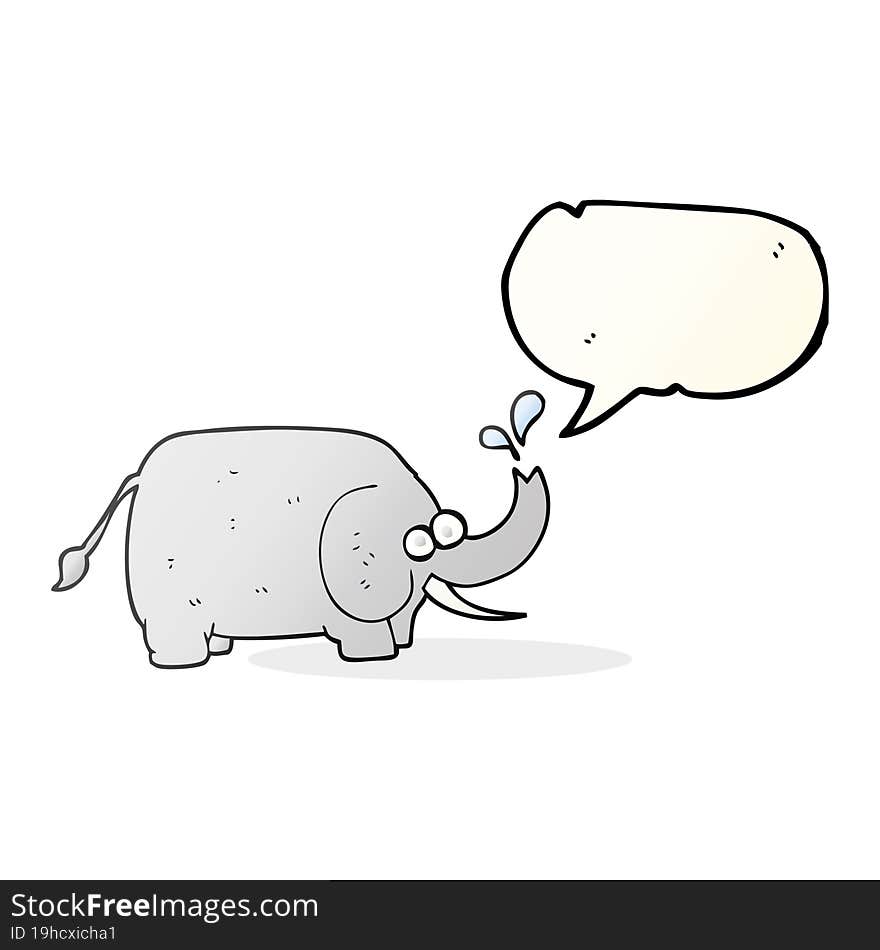 freehand drawn speech bubble cartoon elephant