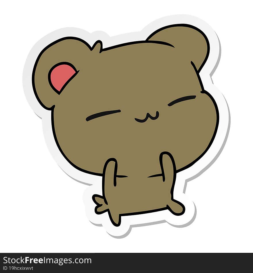 Sticker Cartoon Of A Cute Bear