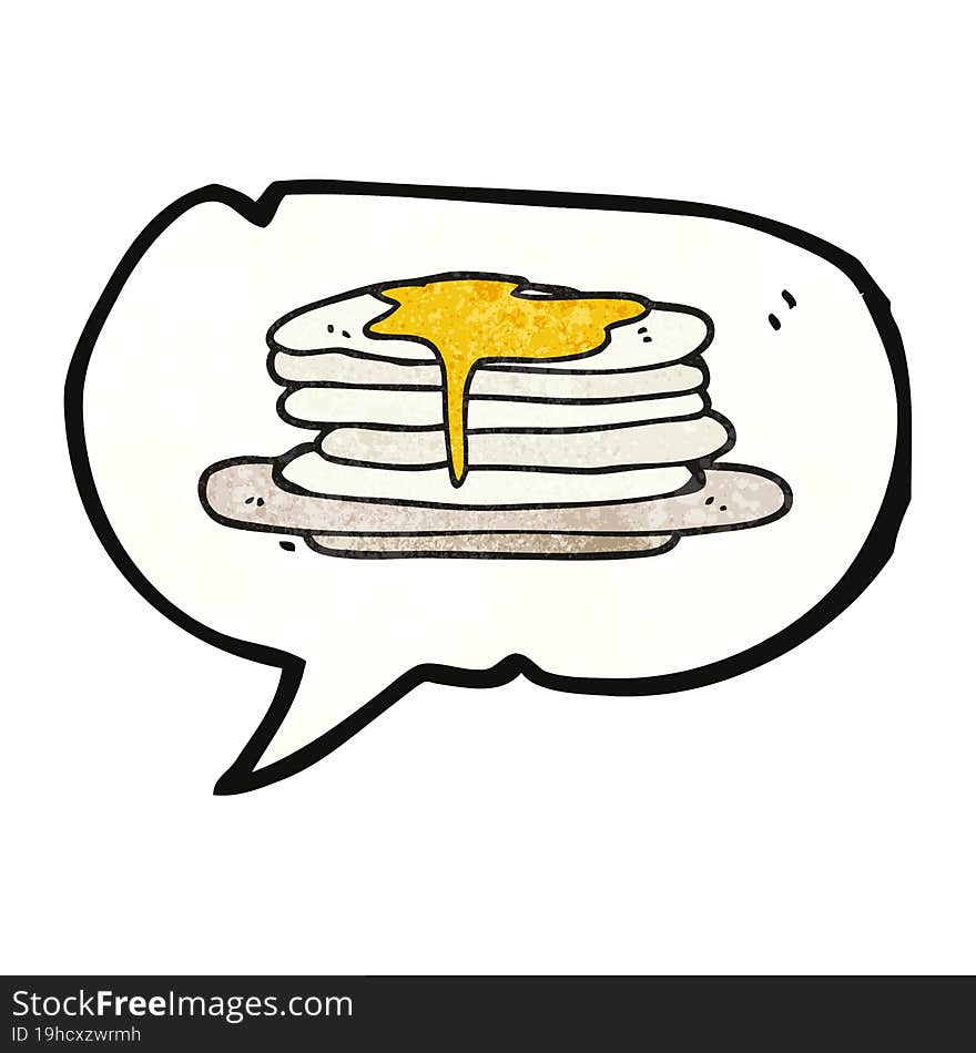 speech bubble textured cartoon stack of pancakes