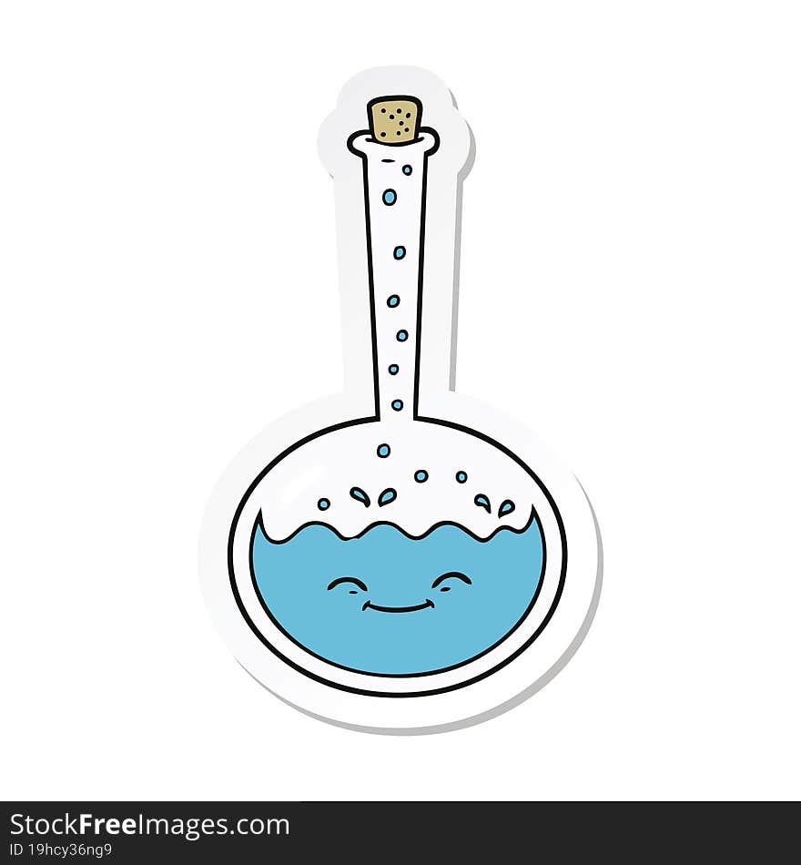 sticker of a cartoon chemical reaction