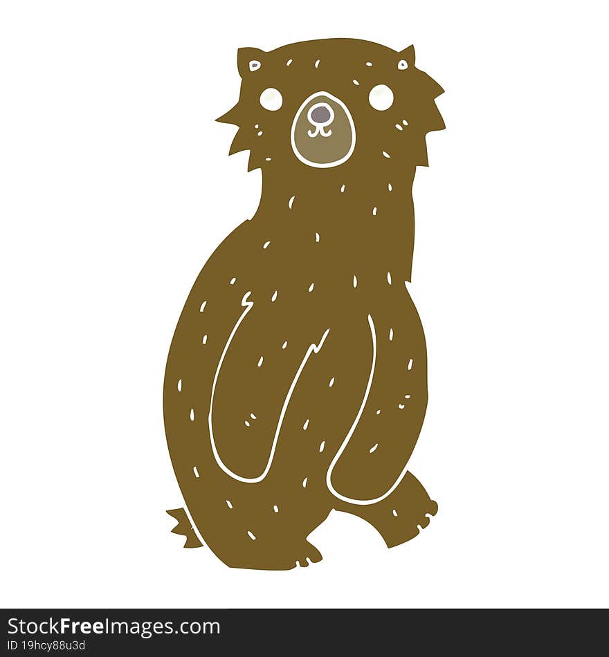 flat color style cartoon bear