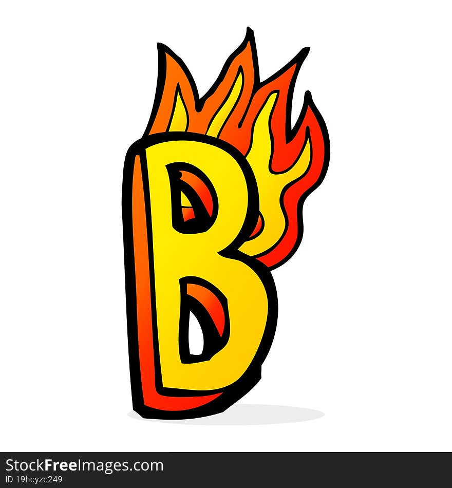 Cartoon Flaming Letter