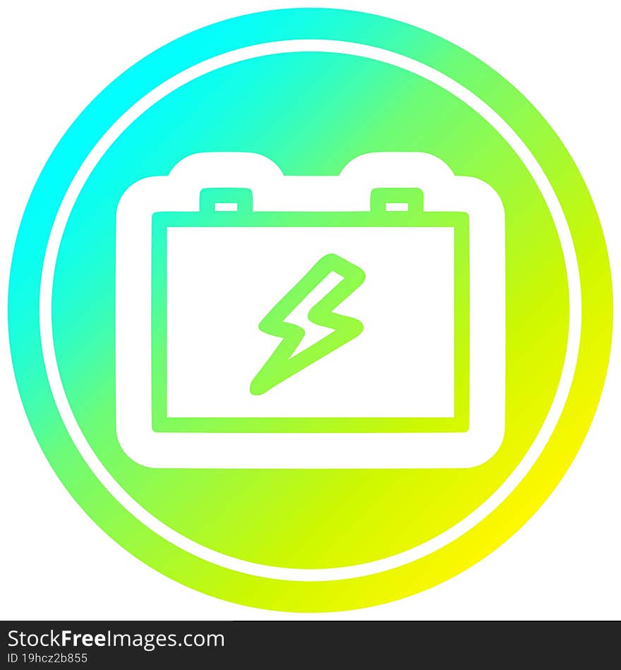 industrial battery in cold gradient spectrum