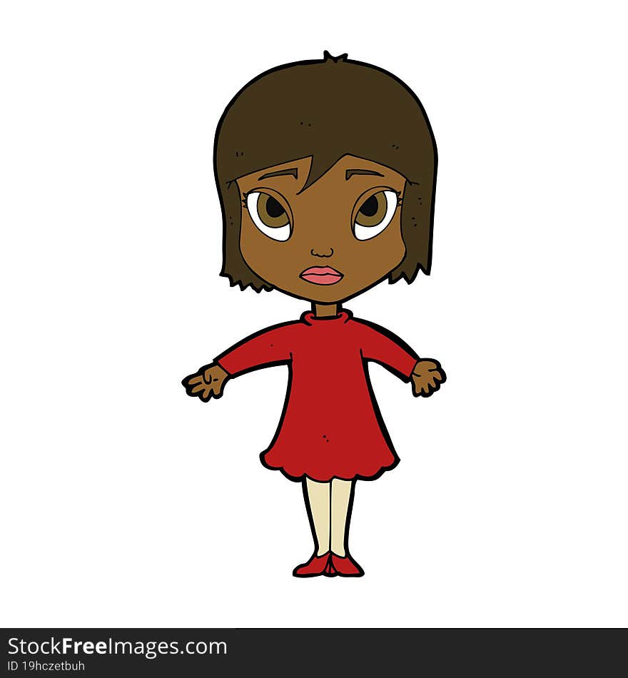 cartoon girl in dress