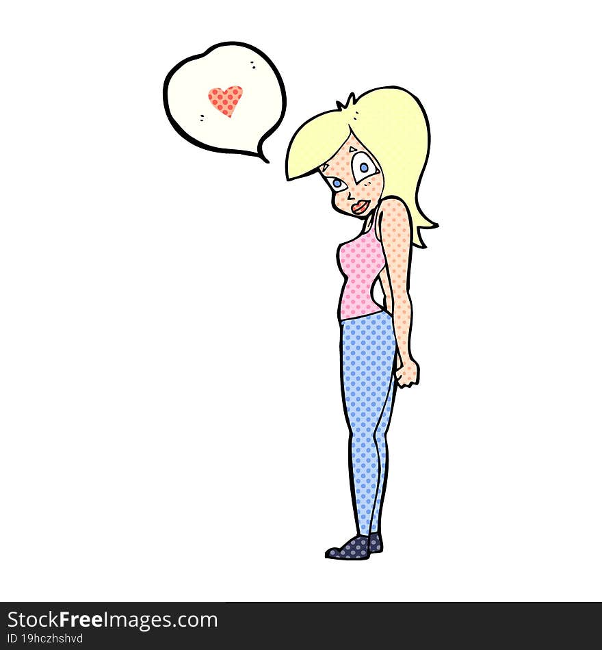 Cartoon Woman In Love