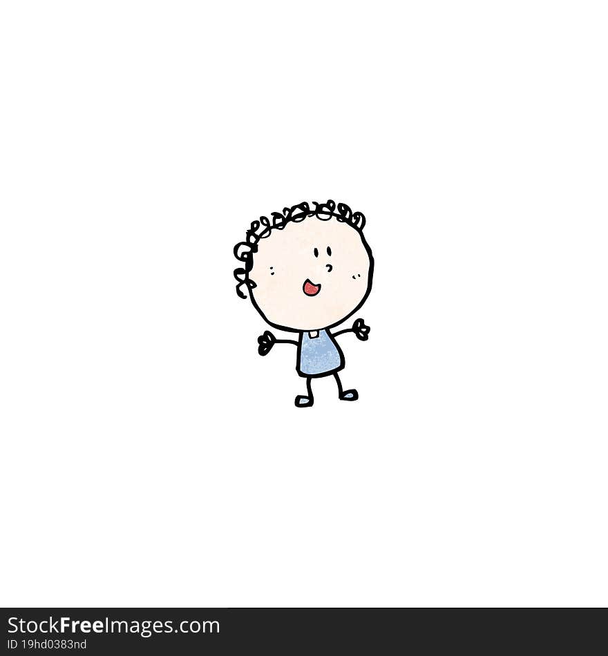 cartoon happy doodle woman