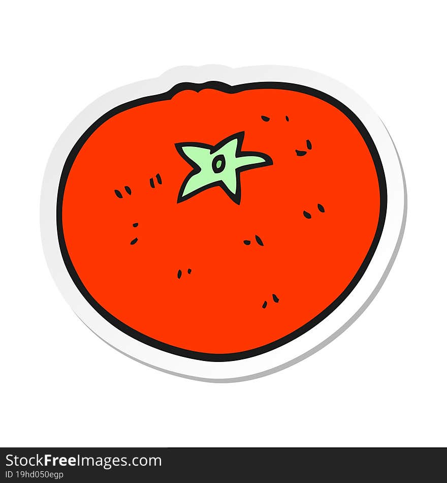 sticker of a cartoon tomato