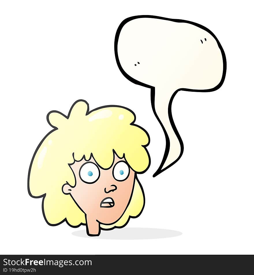 Speech Bubble Cartoon Female Face