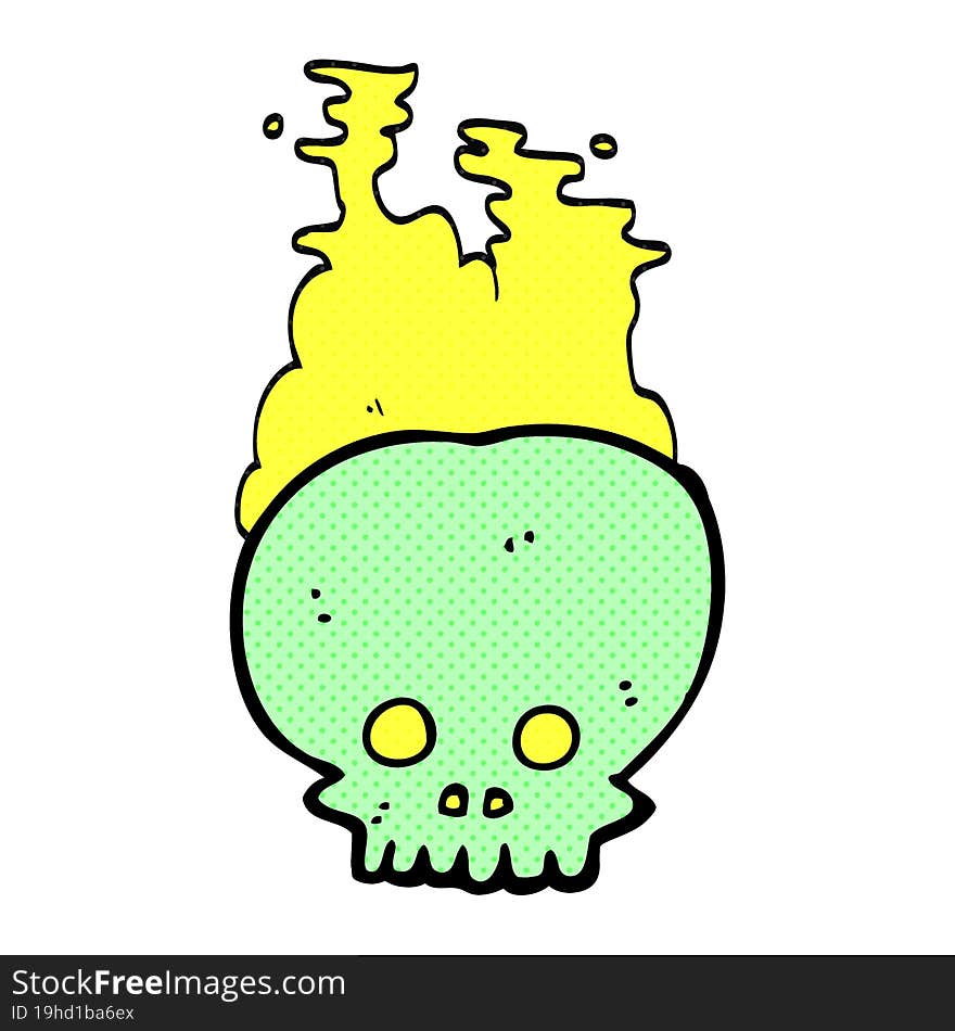 cartoon steaming skull