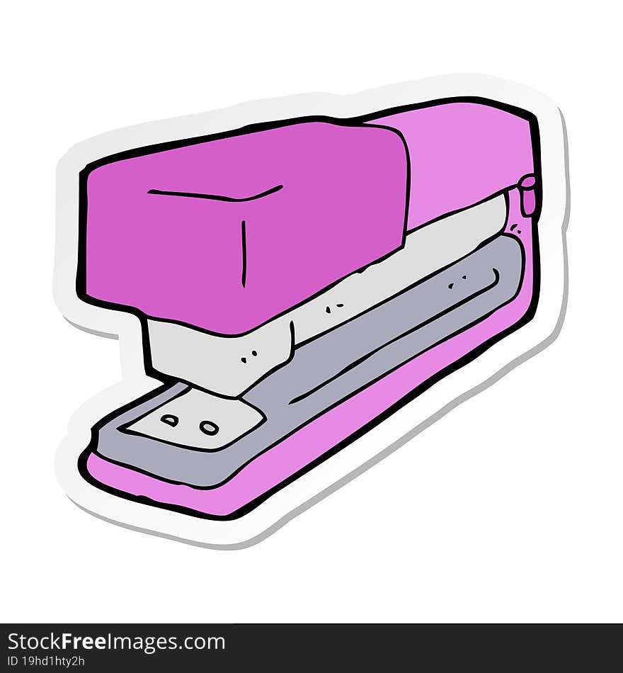 sticker of a cartoon office stapler