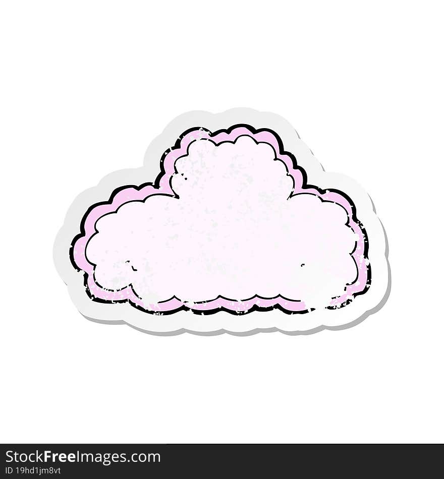 retro distressed sticker of a cartoon cloud symbol